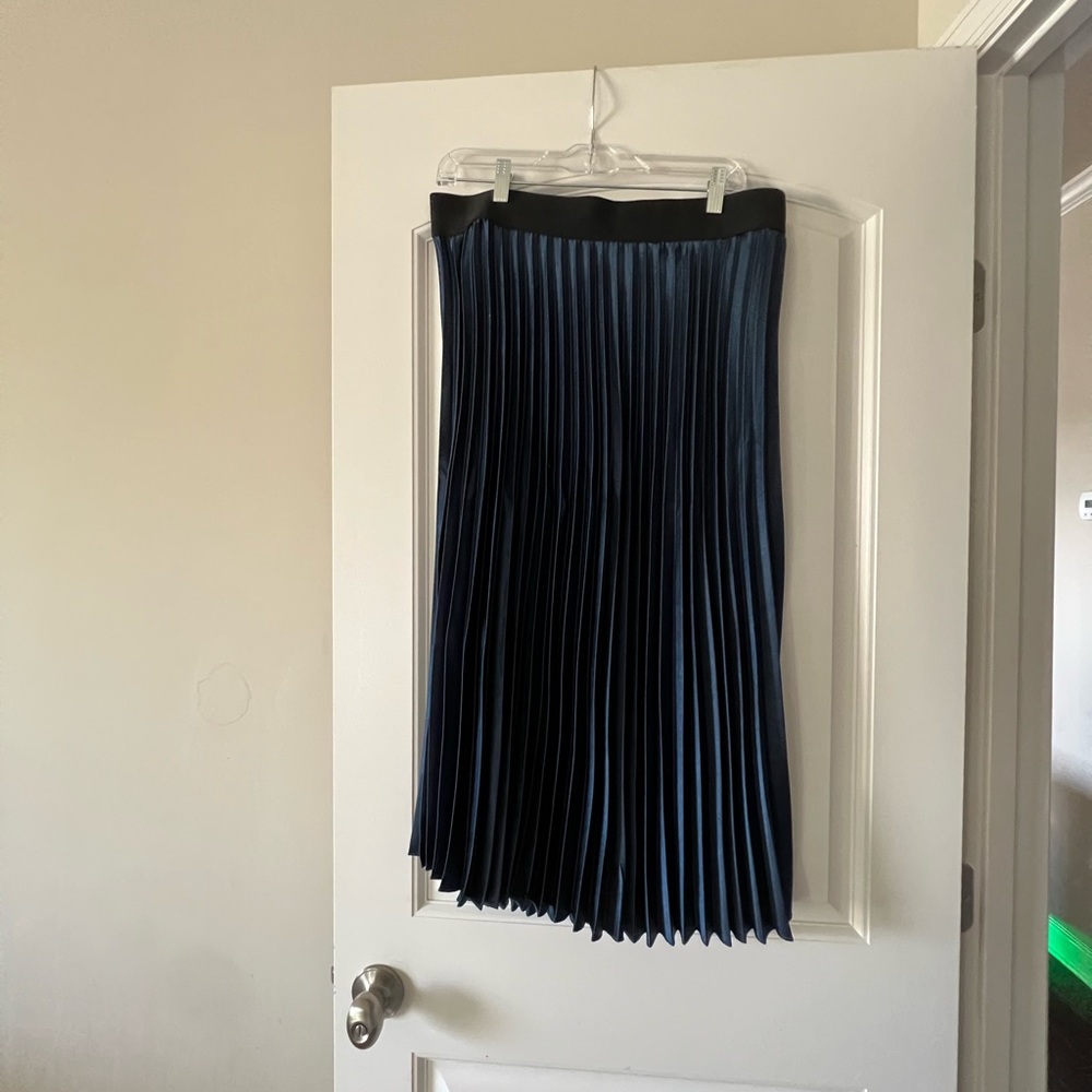 Pleated Skirt Navy Blue Large 12-14